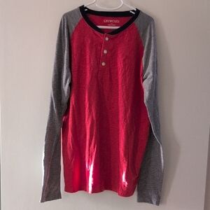Crewcuts Red and Gray Long Sleeve Tee